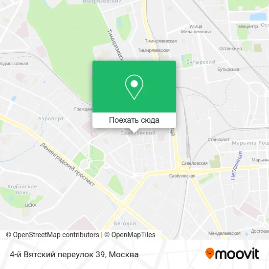 Карта 4-й Вятский переулок 39