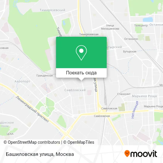 Карта Башиловская улица