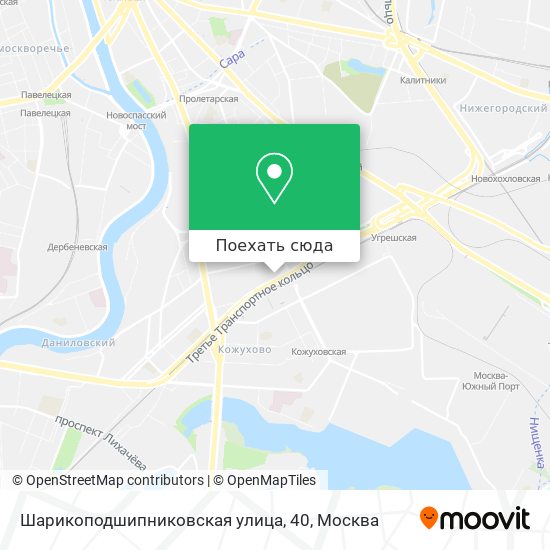 Карта Шарикоподшипниковская улица, 40