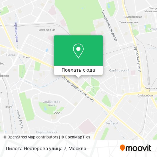 Карта Пилота Нестерова улица 7