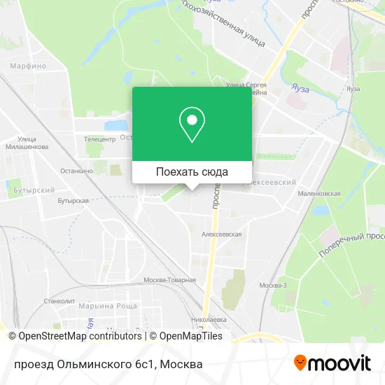 Карта проезд Ольминского 6c1