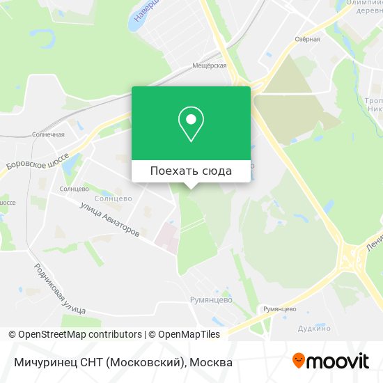 Карта Мичуринец СНТ (Московский)