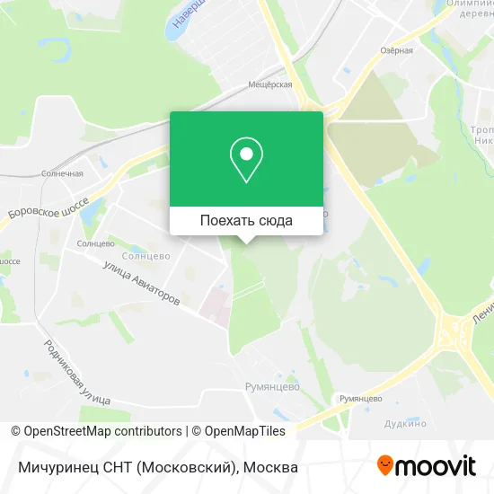 Карта Мичуринец СНТ (Московский)