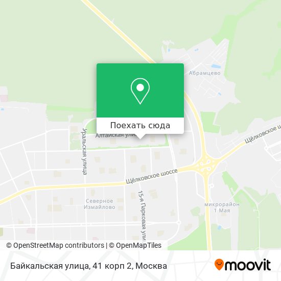 Карта Байкальская улица, 41 корп 2