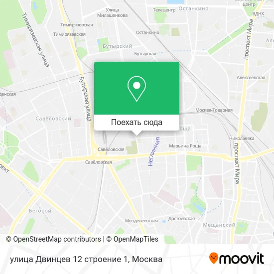 Карта улица Двинцев 12 строение 1