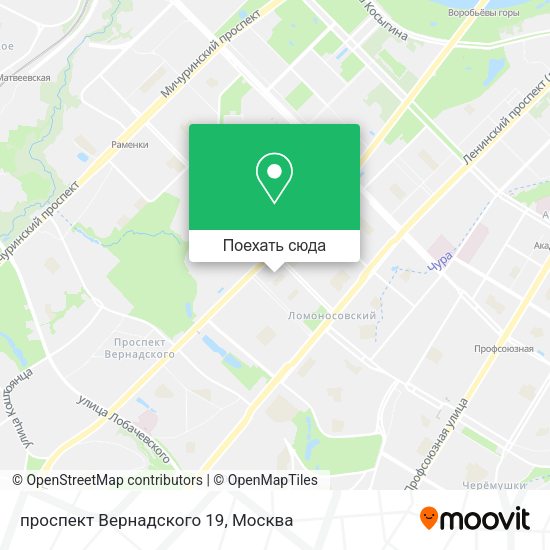 Карта проспект Вернадского 19