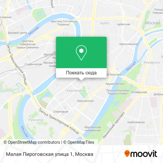 Карта Малая Пироговская улица 1