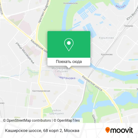 Карта Каширское шоссе, 68 корп 2
