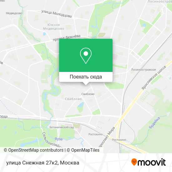 Карта улица Снежная 27к2