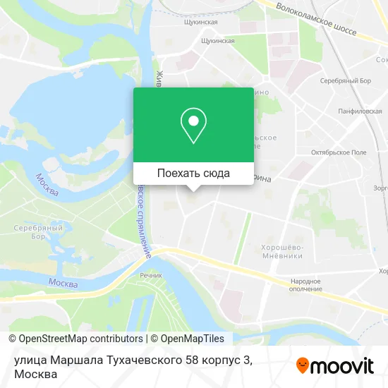 Карта улица Маршала Тухачевского 58 корпус 3