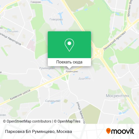 Карта Парковка Бп Румянцево