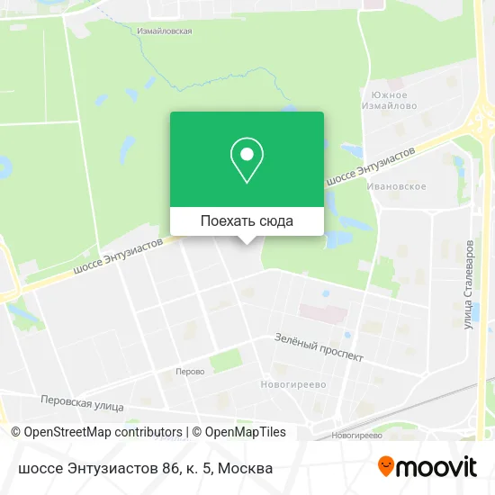 Карта шоссе Энтузиастов 86, к. 5