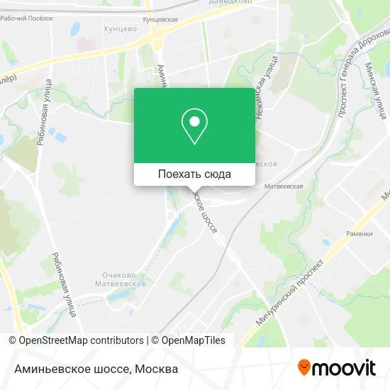 Карта Аминьевское шоссе