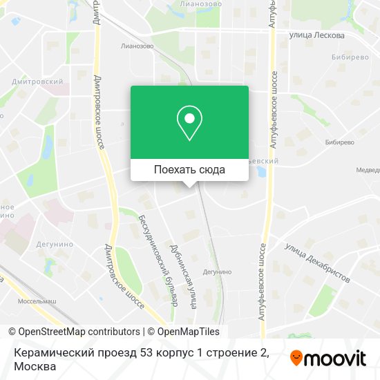 Карта Керамический проезд 53 корпус 1 строение 2