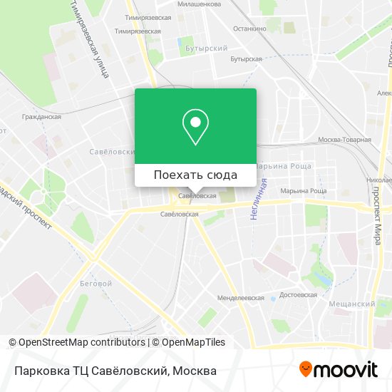 Карта Парковка ТЦ Савёловский