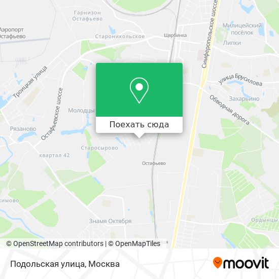 Карта Подольская улица