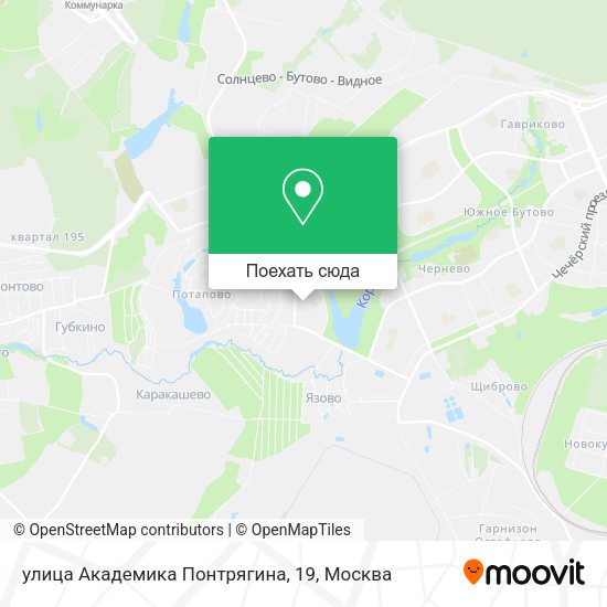 Карта улица Академика Понтрягина, 19
