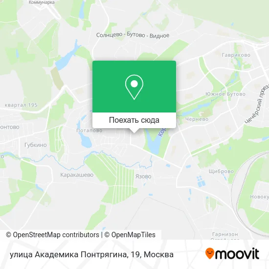 Карта улица Академика Понтрягина, 19