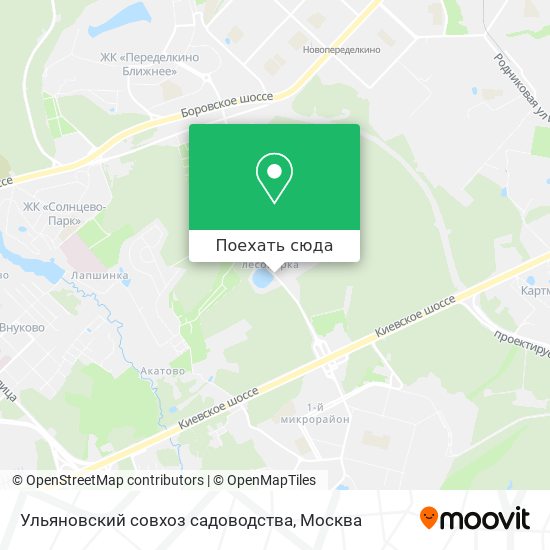 Карта Ульяновский совхоз садоводства