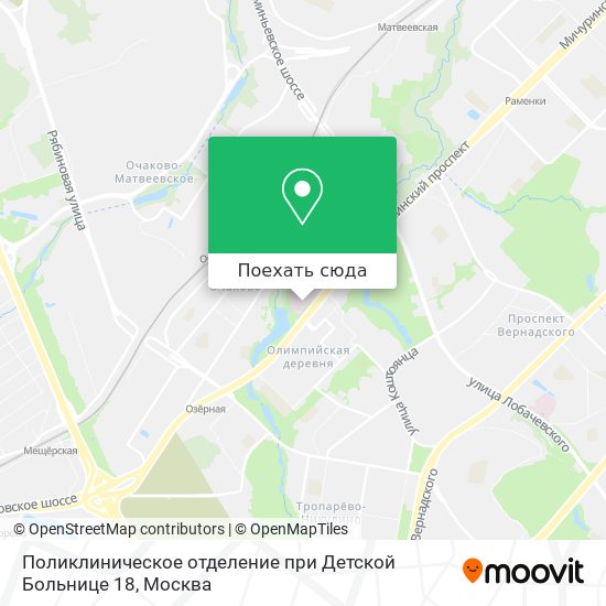 Карта Поликлиническое отделение при Детской Больнице 18