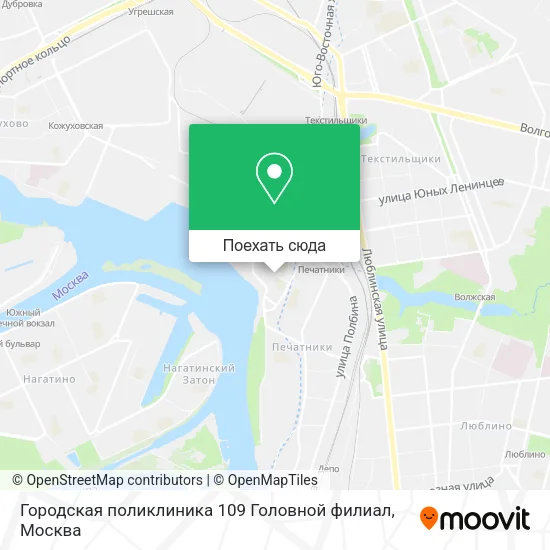 Карта Городская поликлиника 109 Головной филиал