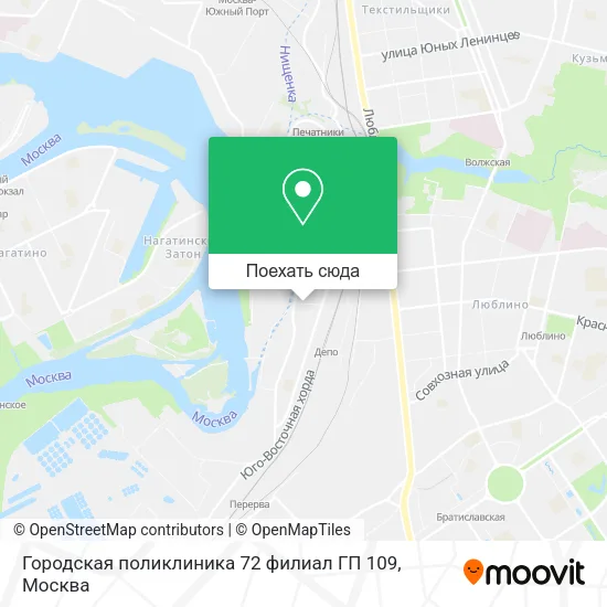 Карта Городская поликлиника 72 филиал ГП 109