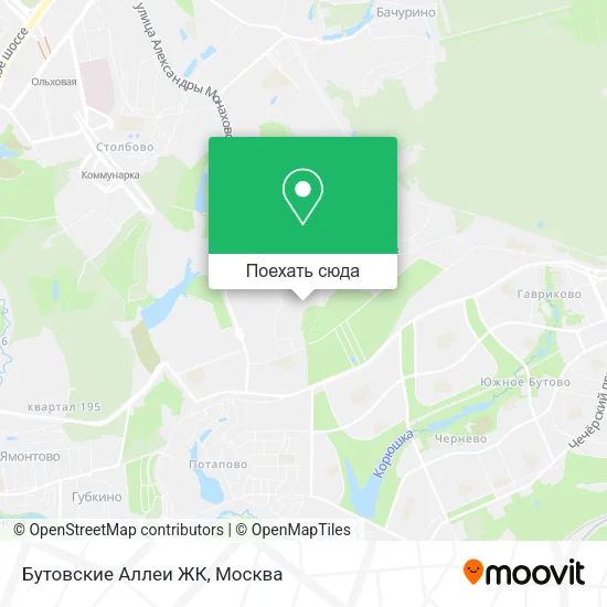 Карта Бутовские Аллеи ЖК