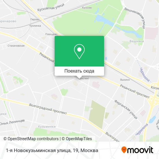 Карта 1-я Новокузьминская улица, 19