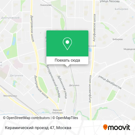 Карта Керамический проезд 47