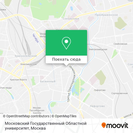 Карта Московский Государственный Областной университет