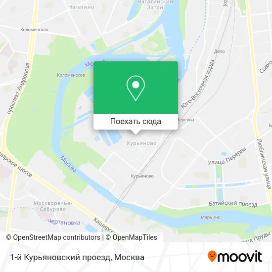 Карта 1-й Курьяновский проезд