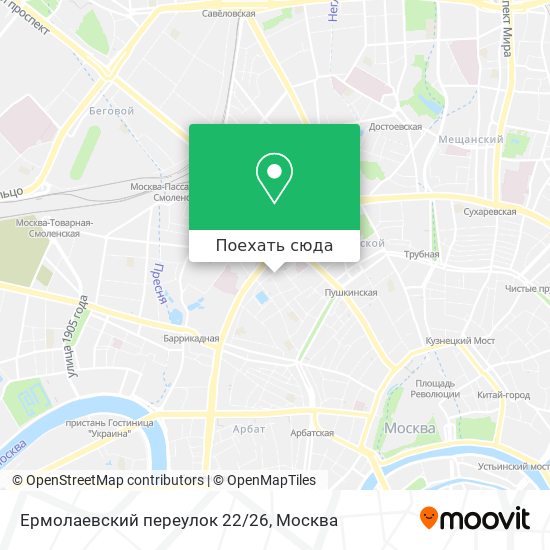 Карта Ермолаевский переулок 22/26