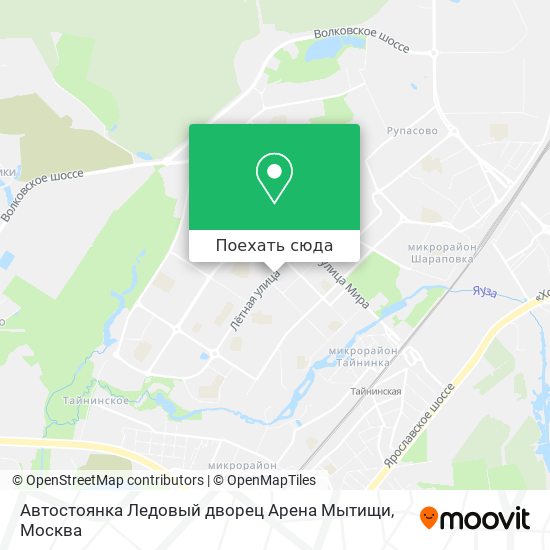 Карта Автостоянка Ледовый дворец Арена Мытищи