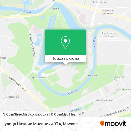 Карта улица Нижние Мневники 37А