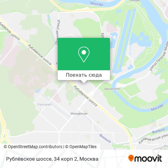 Карта Рублёвское шоссе, 34 корп 2