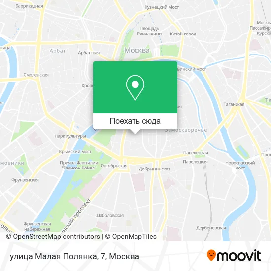 Карта улица Малая Полянка, 7