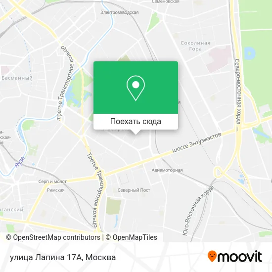 Карта улица Лапина 17А