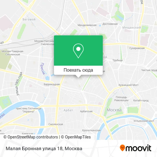 Карта Малая Бронная улица 18