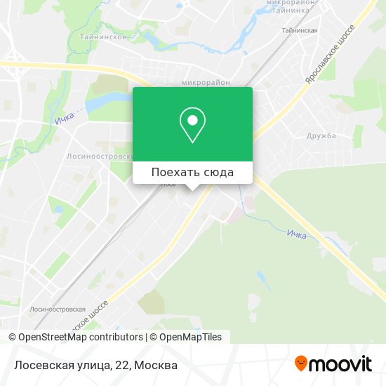 Карта Лосевская улица, 22