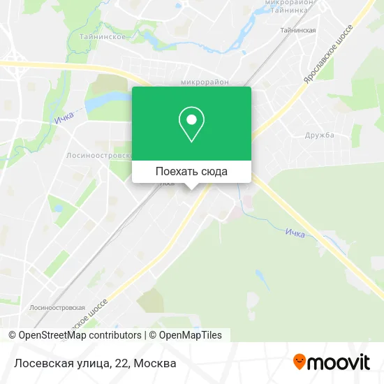 Карта Лосевская улица, 22