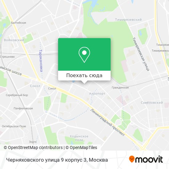 Карта Черняховского улица 9 корпус 3