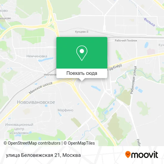 Карта улица Беловежская 21