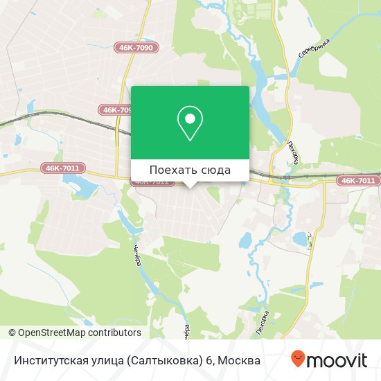 Карта Институтская улица (Салтыковка) 6