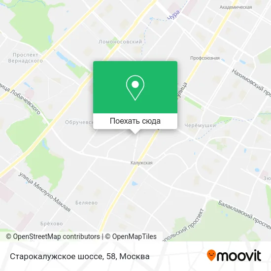Карта Старокалужское шоссе, 58
