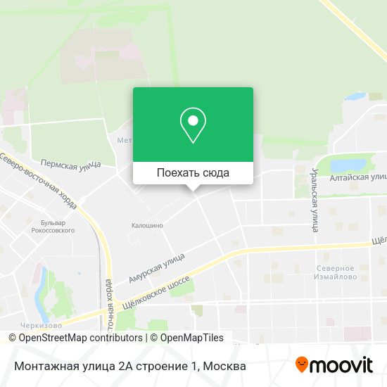 Карта Монтажная улица 2А строение 1