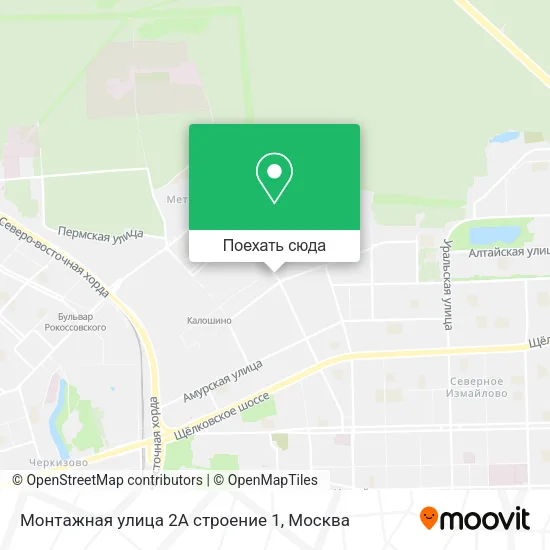 Карта Монтажная улица 2А строение 1