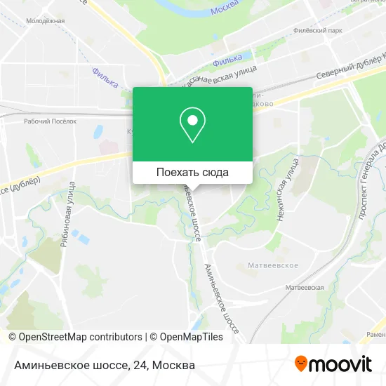 Карта Аминьевское шоссе, 24
