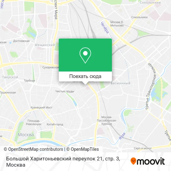 Карта Большой Харитоньевский переулок 21, стр. 3