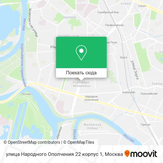 Карта улица Народного Ополчения 22 корпус 1