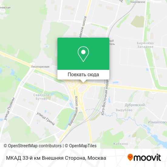 Карта МКАД 33-й км Внешняя Сторона